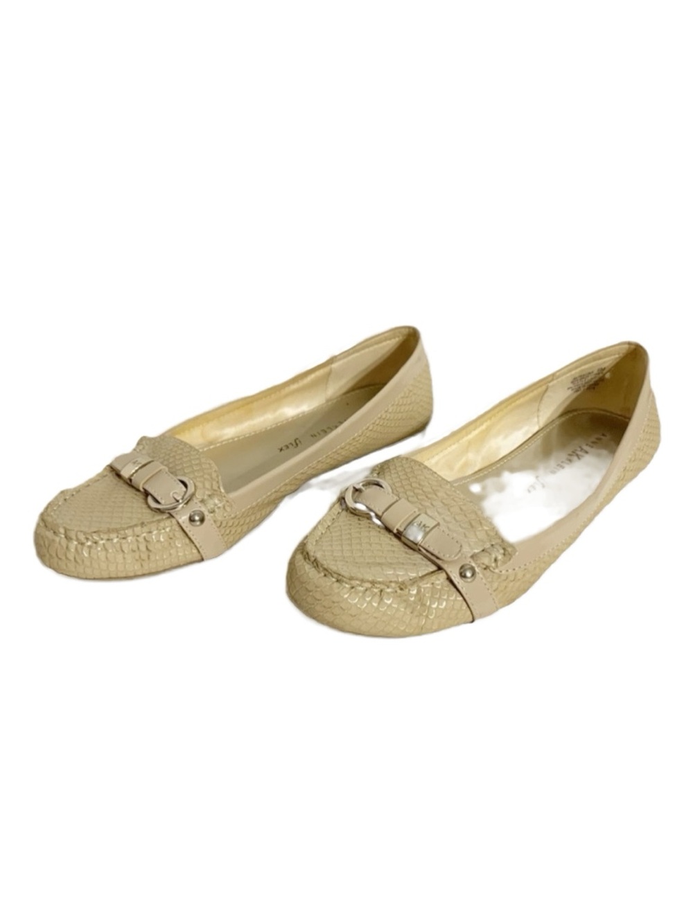 AK Anne Klein Savina iflex Slip On Textured Faux Leather Loafer Strap w/ Buckle